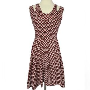 Effie's Heart Dress Strawberry Print Fit & Flare Stretch with Pockets